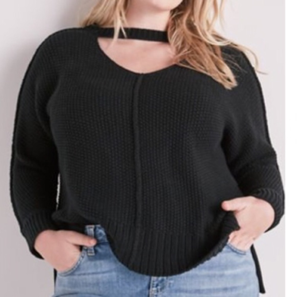 Cozy black v-neck sweater